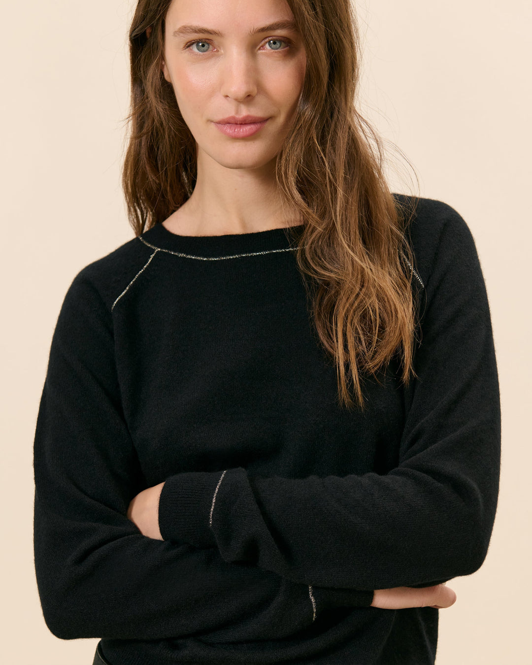 Pull Orsay Col Rond Lurex - Noir