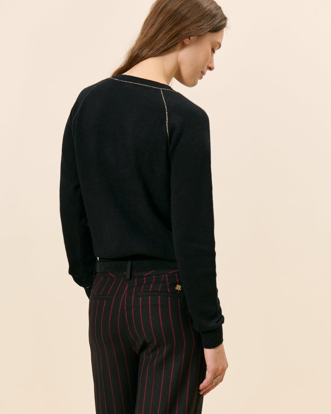 Pull Orsay Col Rond Lurex - Noir