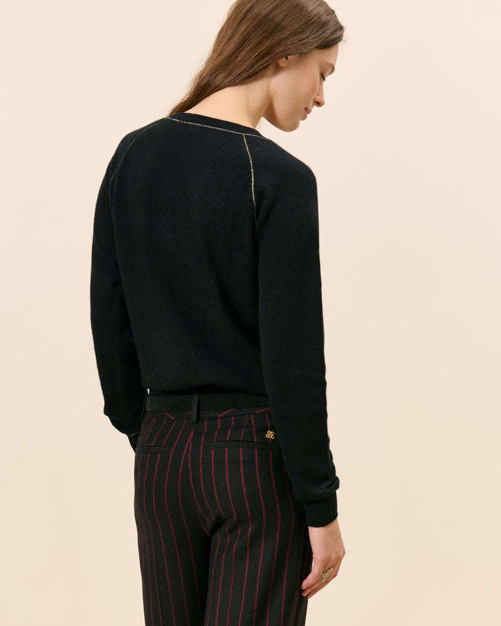 Pull Orsay Col Rond Lurex - Noir