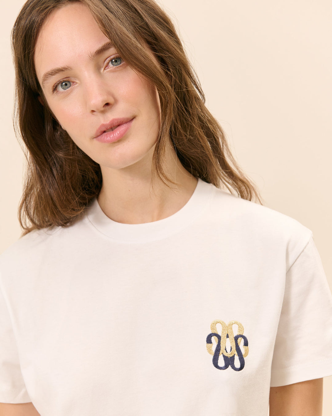 T-Shirt Monogramme - Blanc/Doré