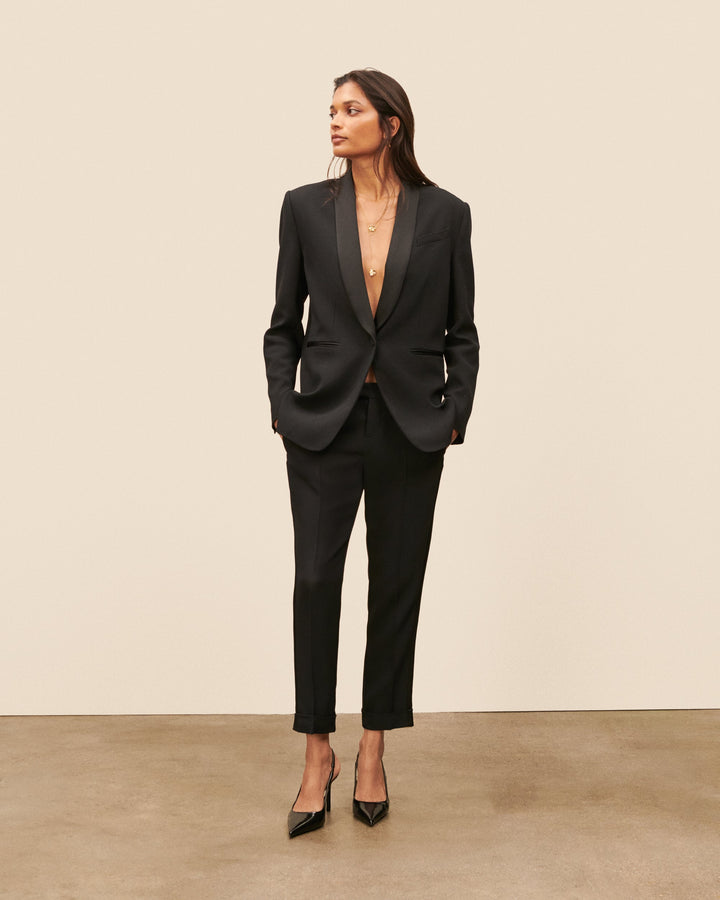 Pantalon de smoking Claude court - Noir