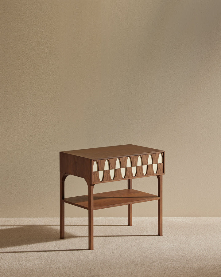 Table de chevet Ecailles - Noyer