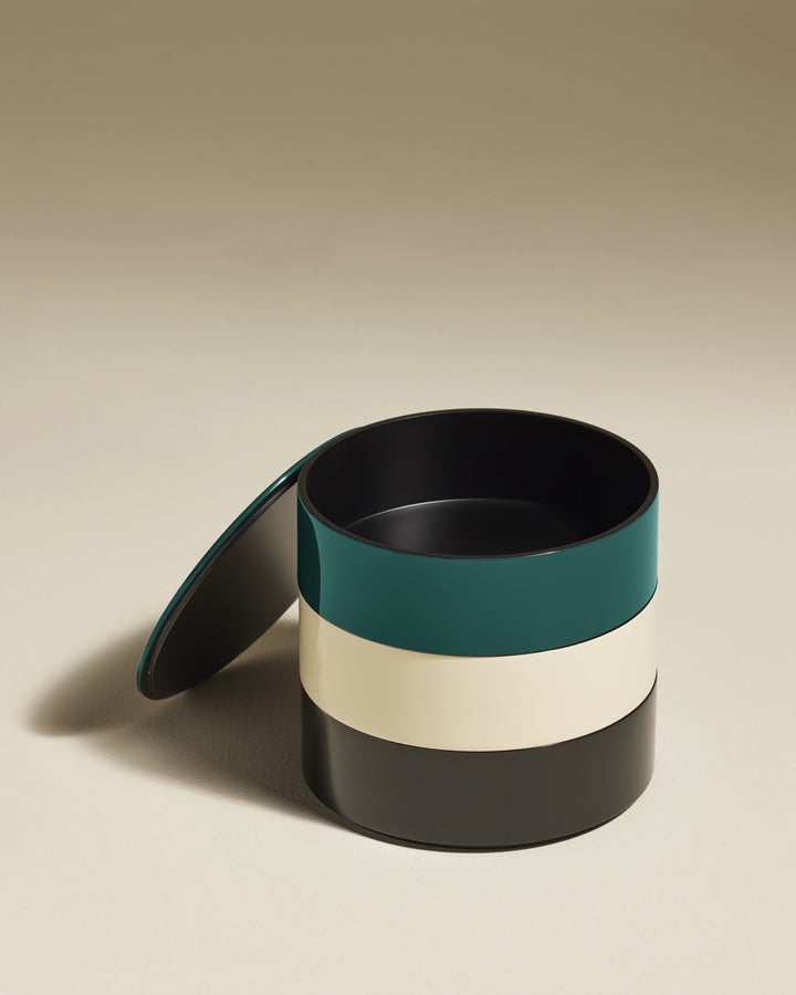 Boite ronde à bijoux Totem - Bleu Sarah