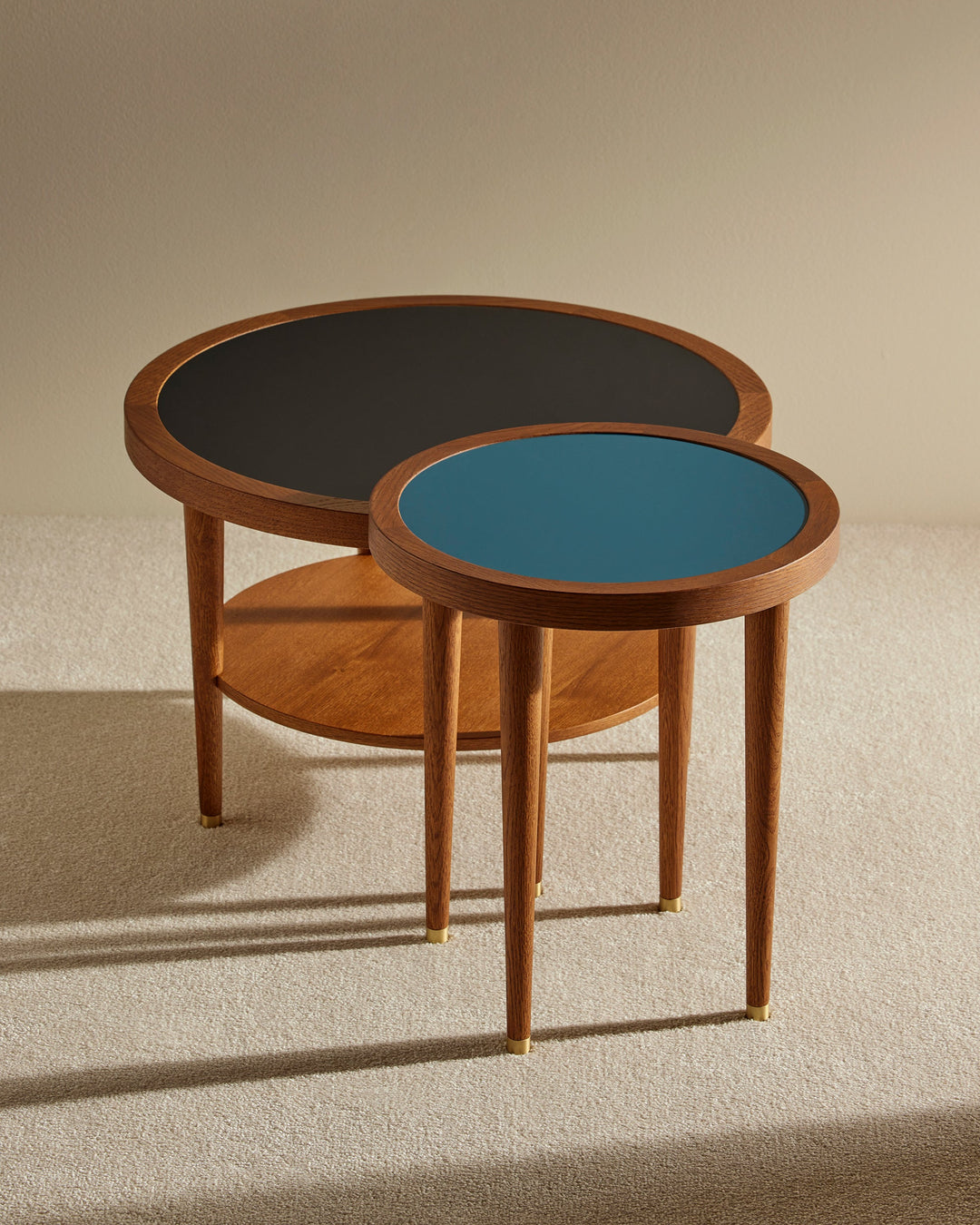 Table basse ronde Puzzle - Bleu Sarah