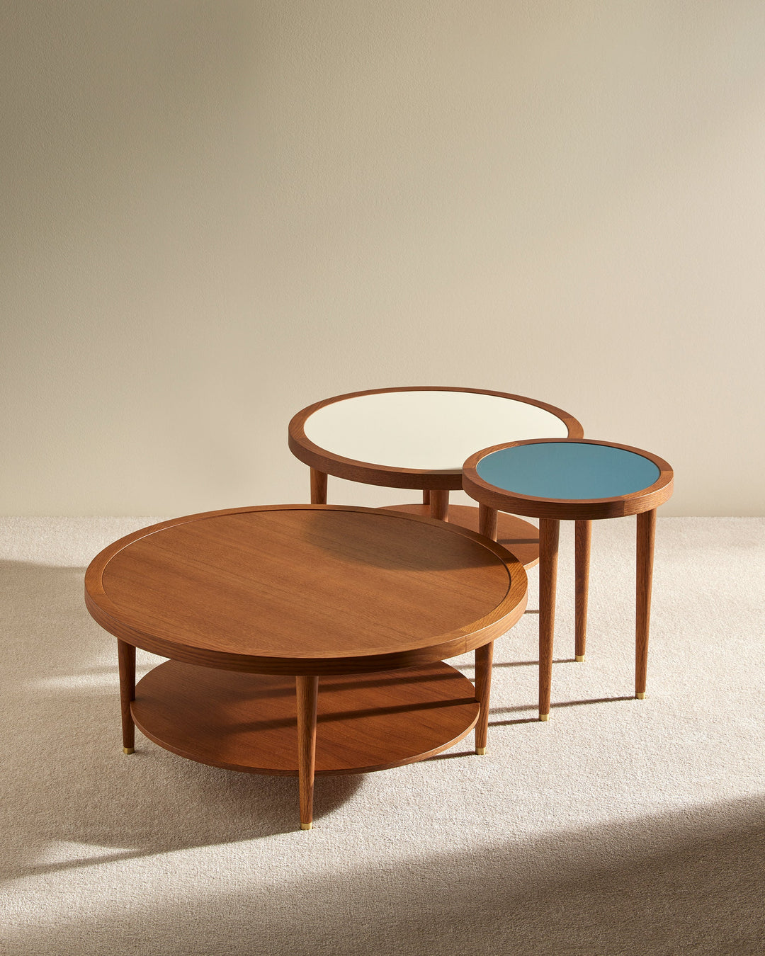 Table basse ronde Puzzle - Bleu Sarah