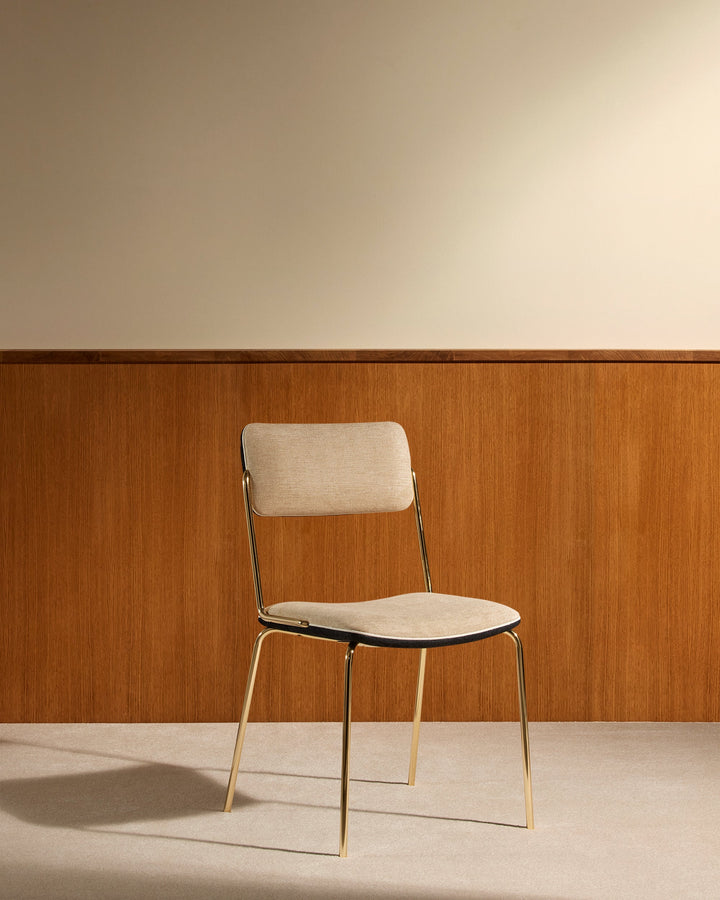 Chaise Double Jeu - Doré / Lin