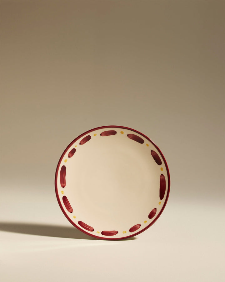 Assiette plate Aura - Carmin