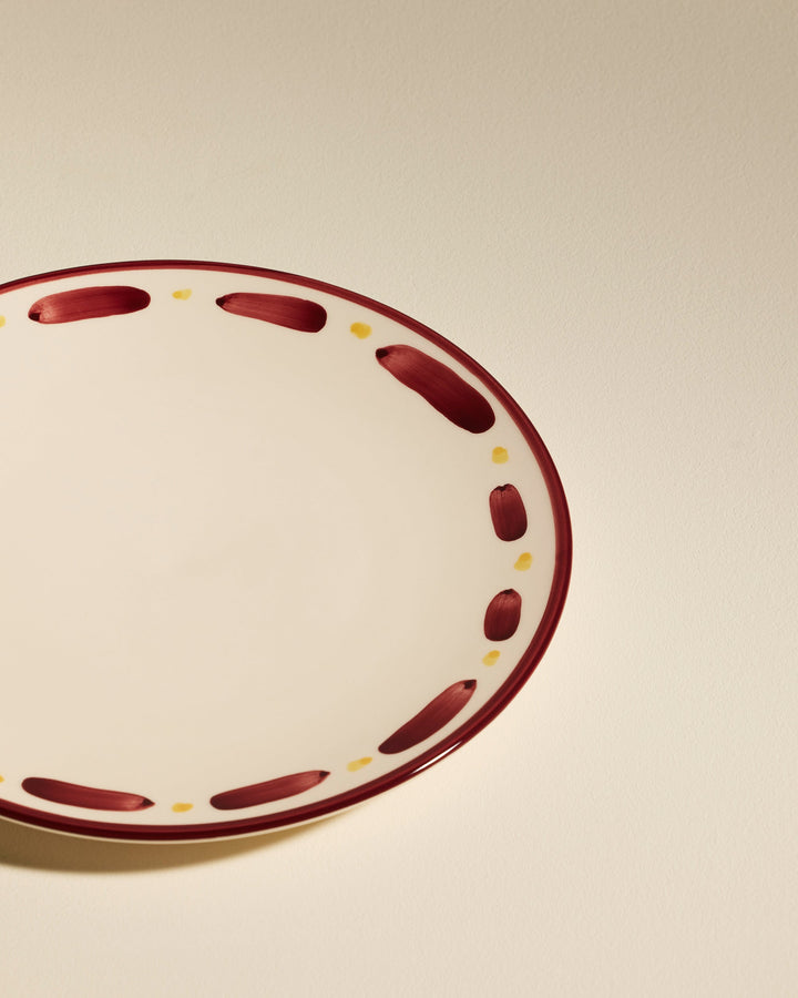 Assiette plate Aura - Carmin