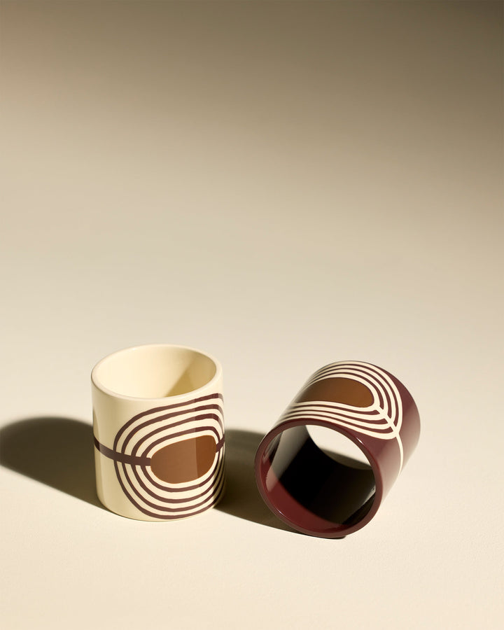 Duo rond de serviette Mirage - Carmin