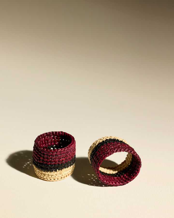 Rond de serviette Globe - Carmin