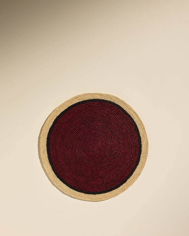 Set de table Globe - Carmin/ Naturel