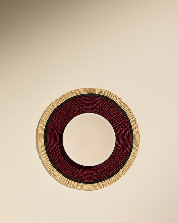 Set de table Globe - Carmin/ Naturel