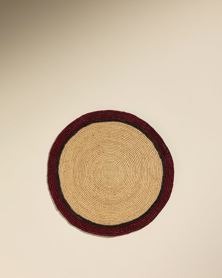 Set de table Globe - Naturel/ Carmin