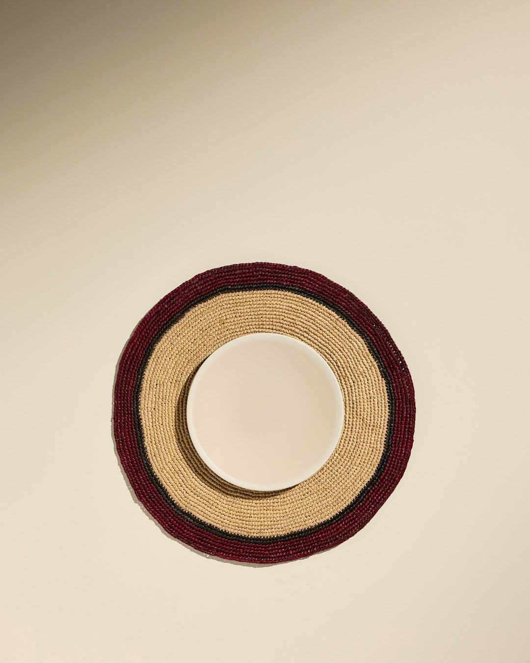 Set de table Globe - Naturel/ Carmin