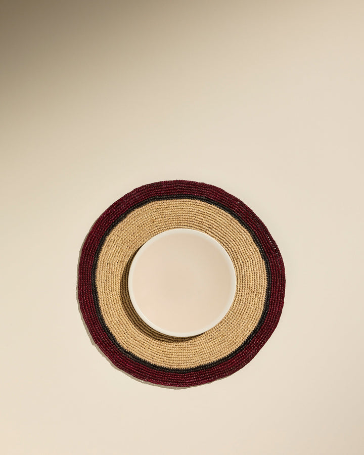 Set de table Globe - Naturel/ Carmin