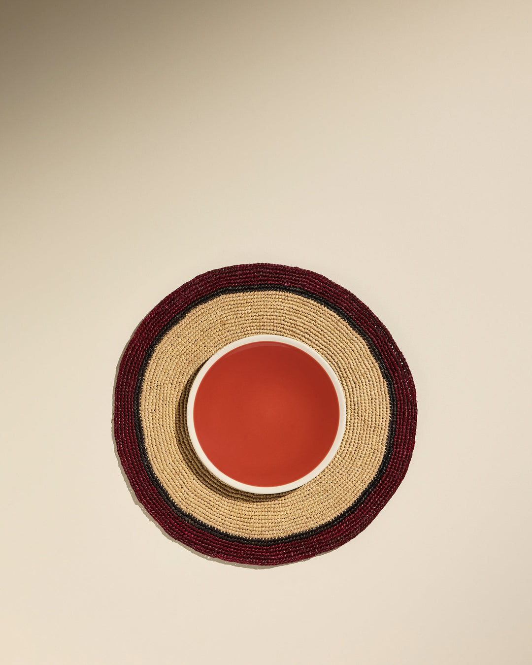 Set de table Globe - Naturel/ Carmin