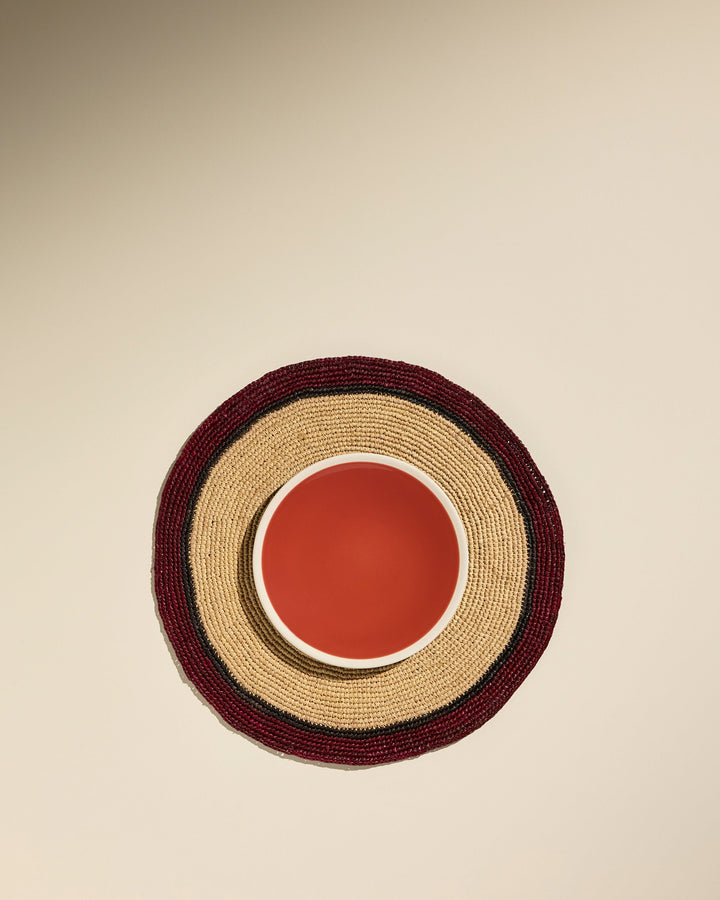 Set de table Globe - Naturel/ Carmin