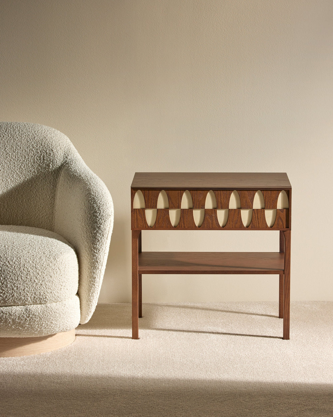 Table de chevet Ecailles - Noyer