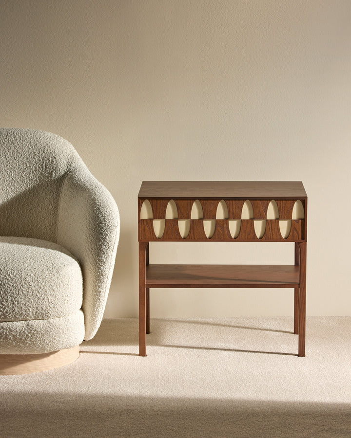 Table de chevet Ecailles - Noyer