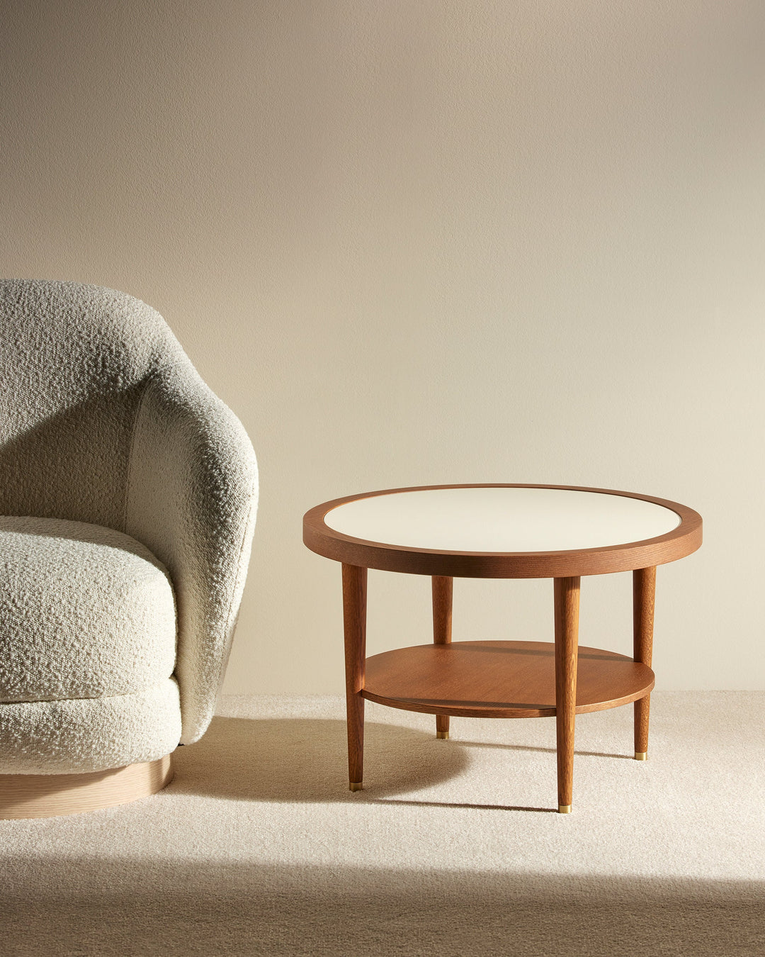 Table basse ronde Puzzle - Ecru