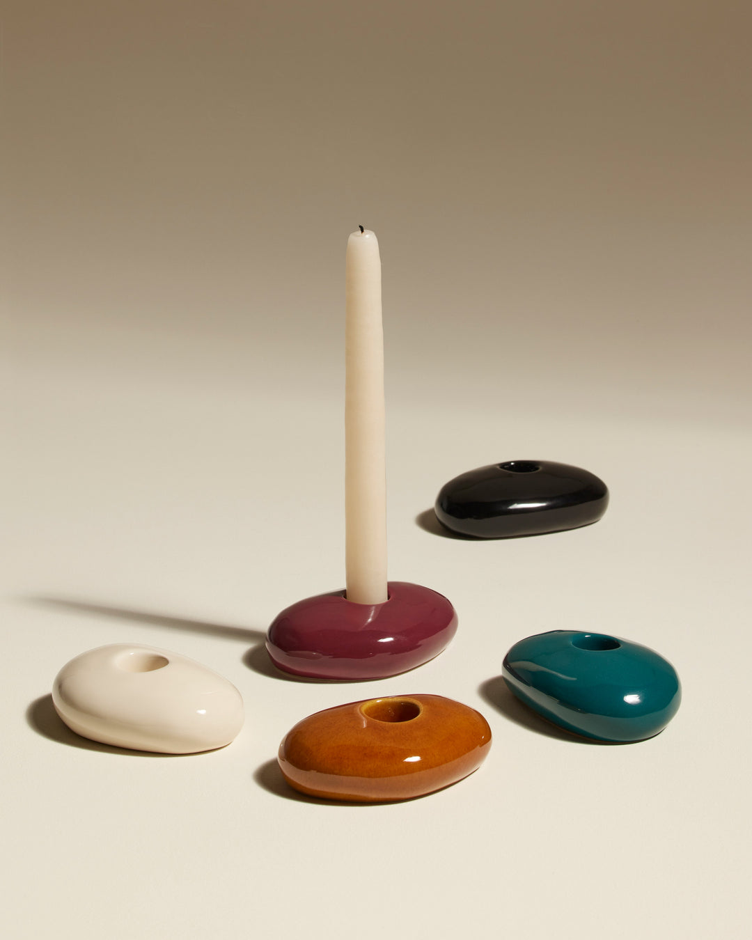 Bougeoir Stone - Fauve