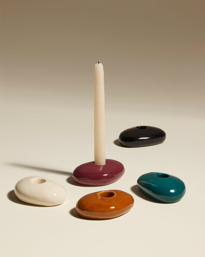 Bougeoir Stone - Fauve